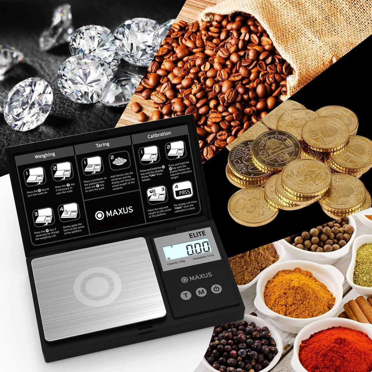 MAXUS Precision Pocket Scale, 500 g x 0.01 g
