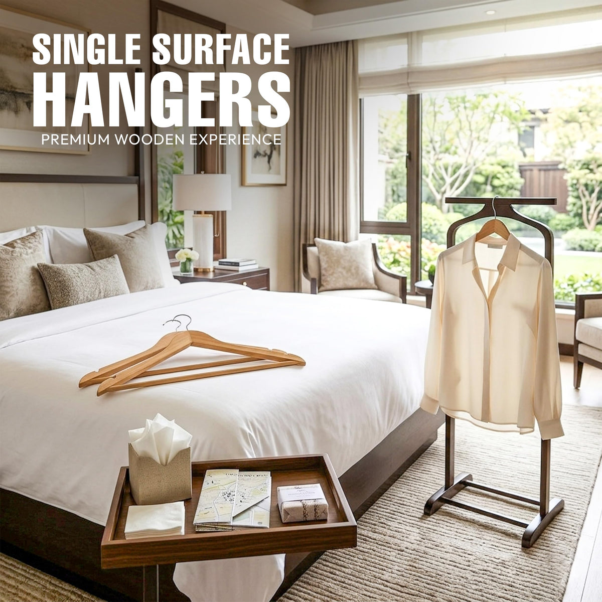 Utopia Home Wooden Hangers with 360° Hook, 20-Pack, Natural
