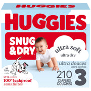 Huggies Snug & Dry Diapers, Size 3, 210 Count