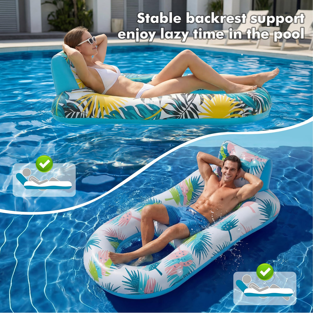 cngg v Inflatable Pool Float for Adults, 2 Pack