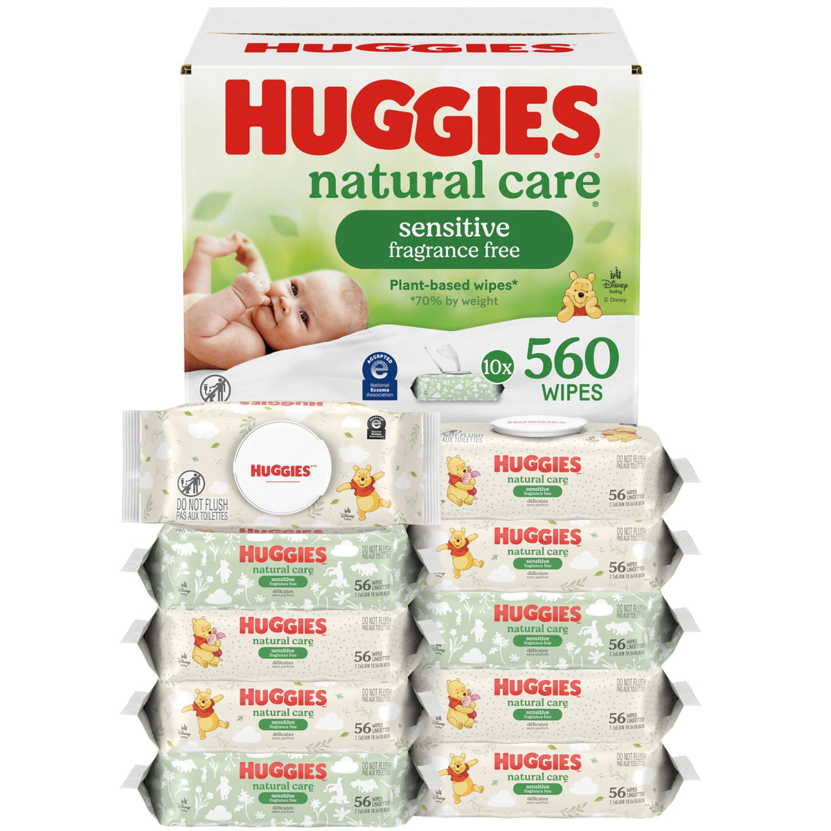 Huggies Natural Care Sensitive Baby Wipes, Unscented, 560 Count