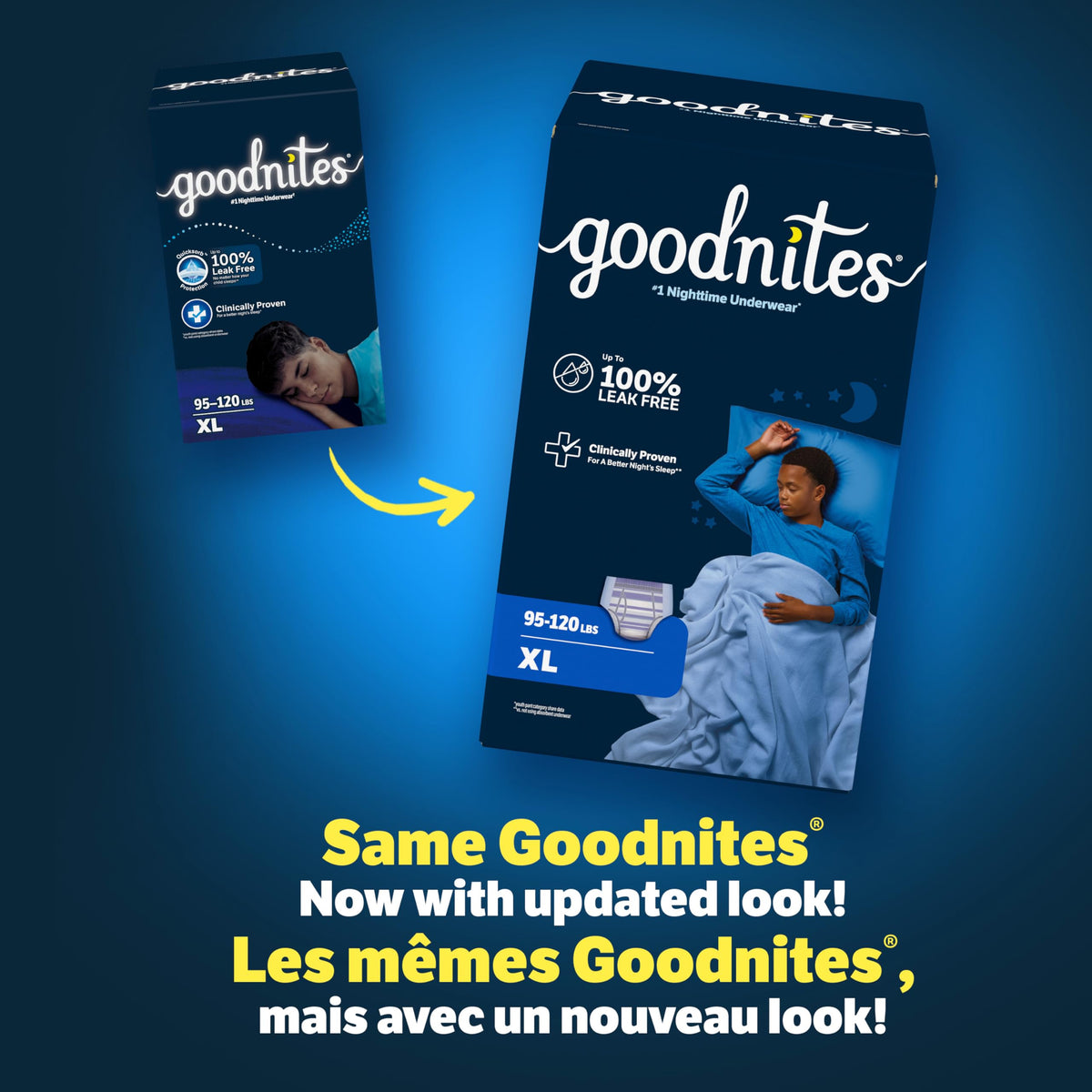 Goodnites Boys' Bedwetting Underwear, Size XL, 63 Count