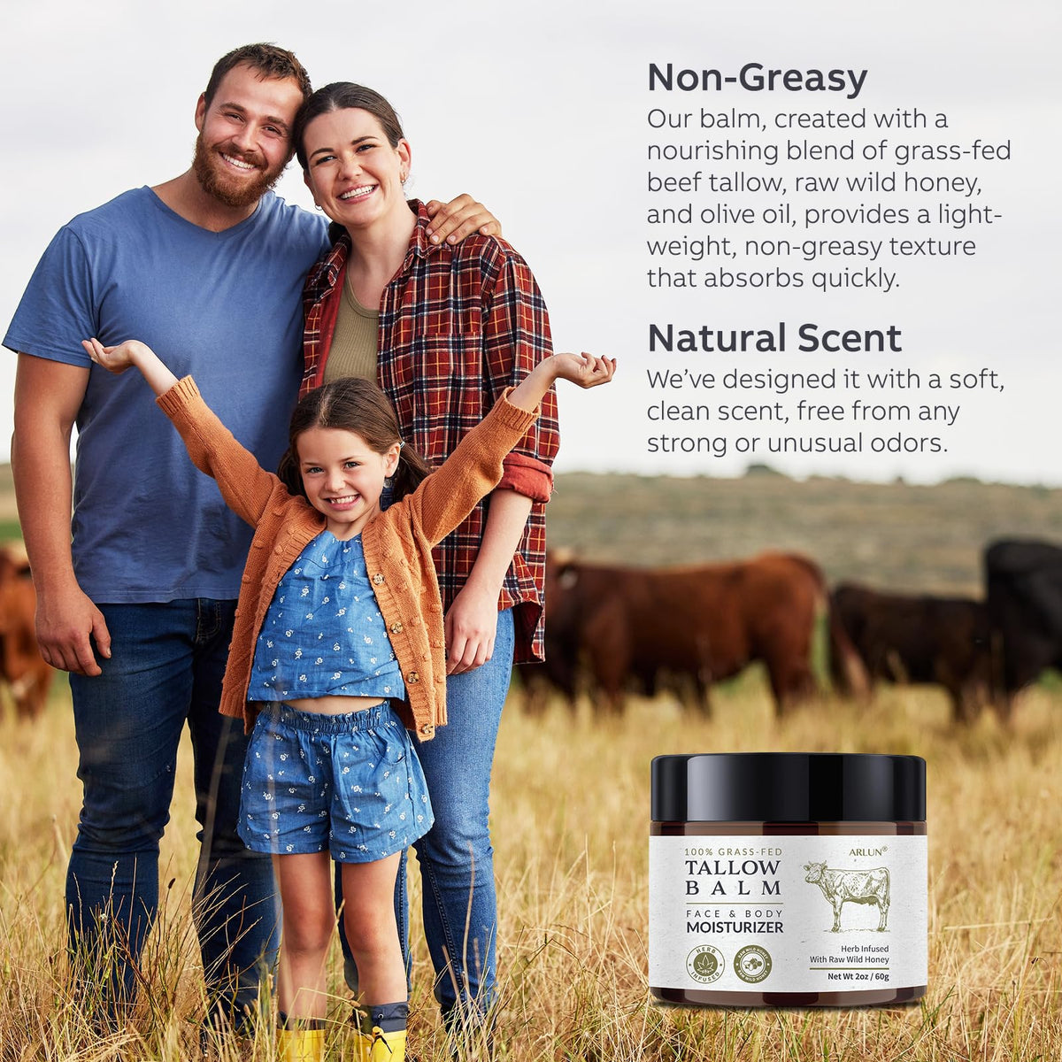 Beef Tallow and Honey Balm with Raw Honey and Olive Oil, Unscented