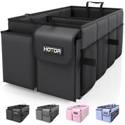 HOTOR Foldable Car Trunk Organizer, 2 Compartments, Black