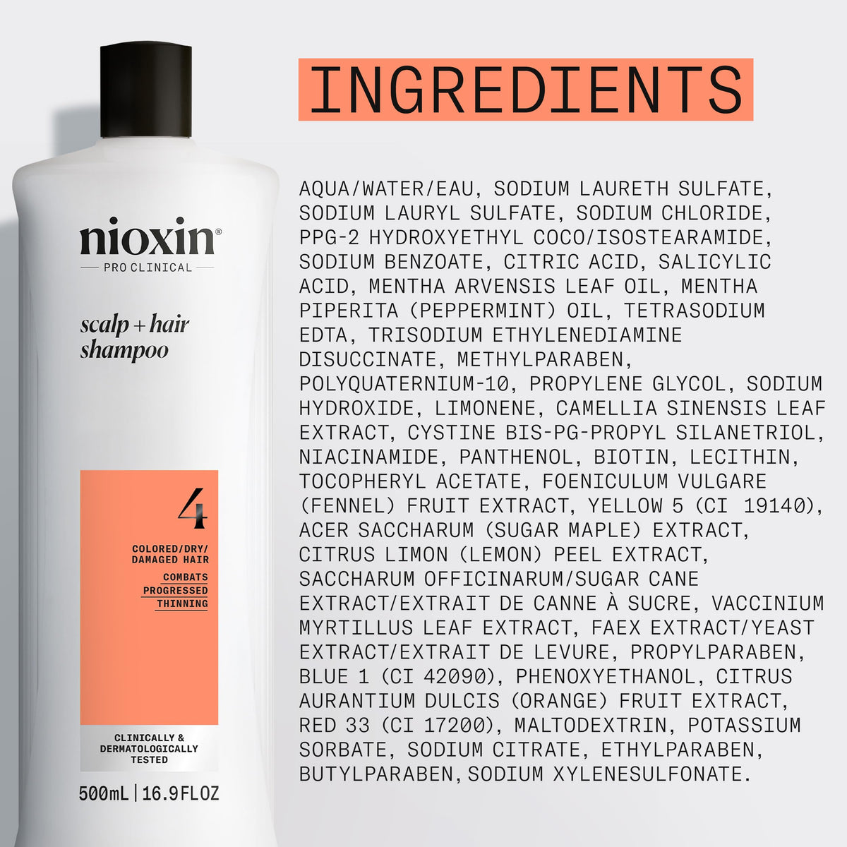 Nioxin System 4 Scalp + Hair Shampoo, 16.9 fl oz