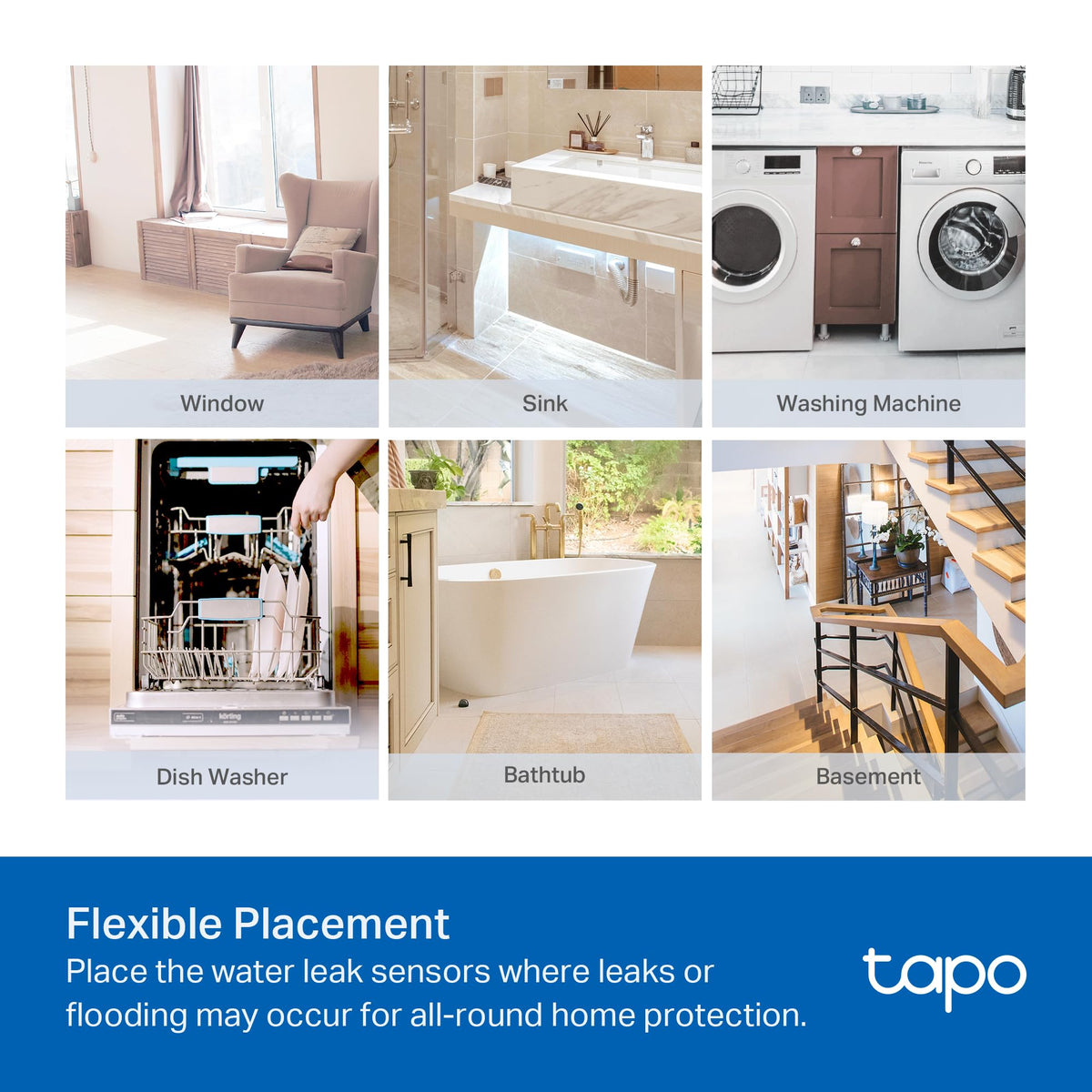 TP-Link Tapo T300 Smart Water Leak Detector, Requires Tapo Hub