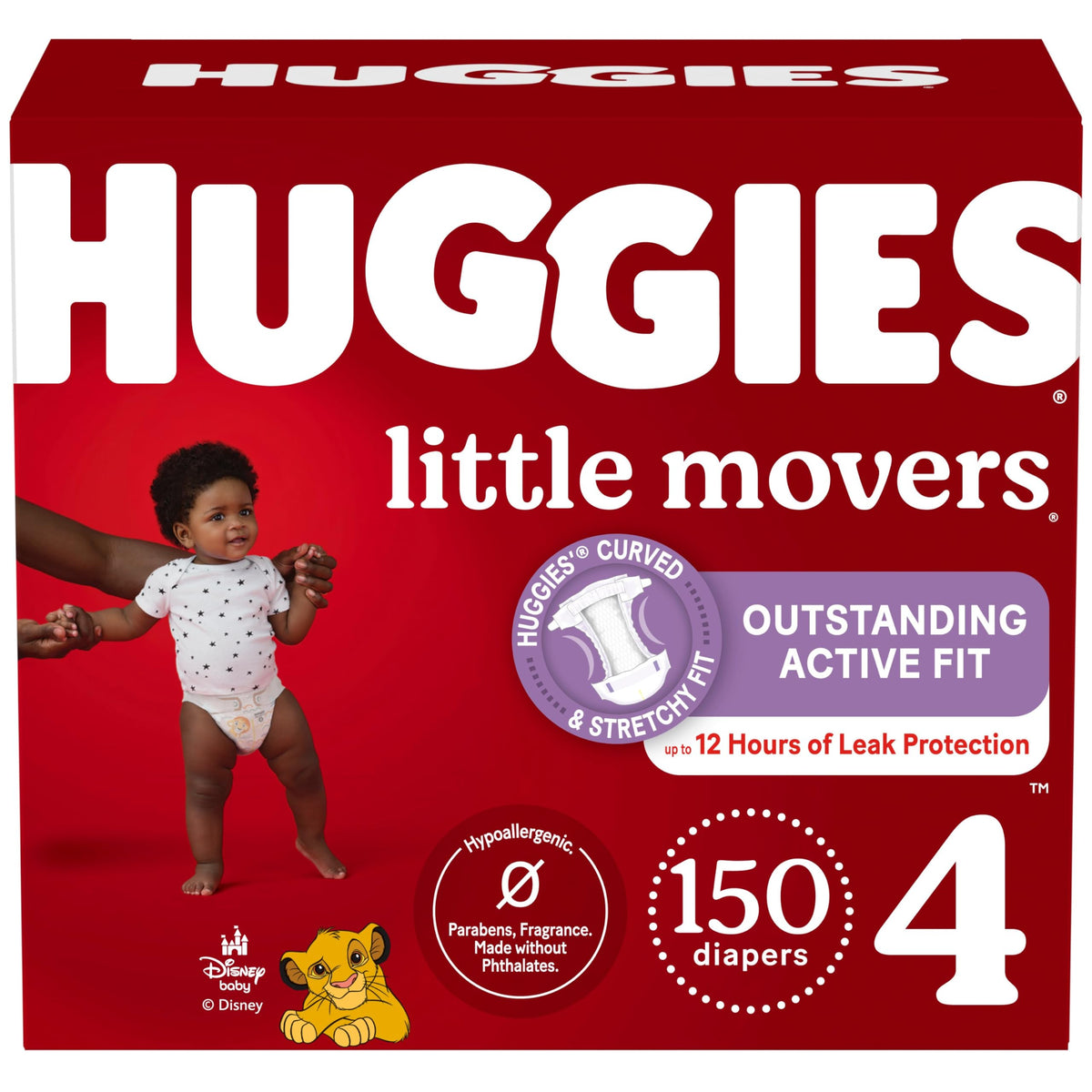 Huggies Little Movers Diapers, Size 4, 150 Count