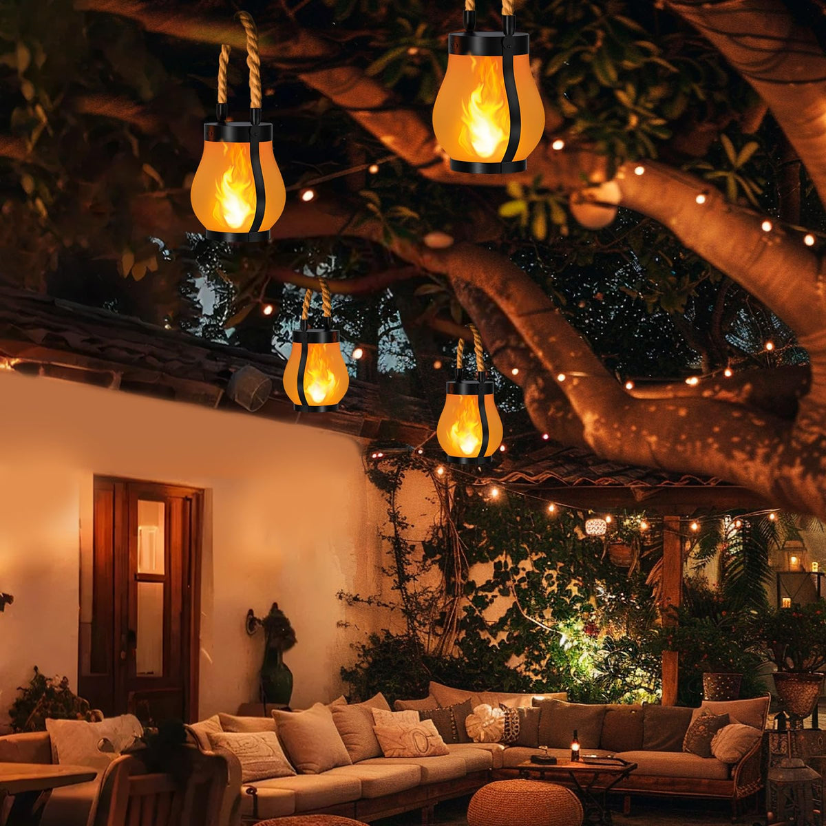 Hompavo Gen2 Solar Flame Lanterns (2 Pack)
