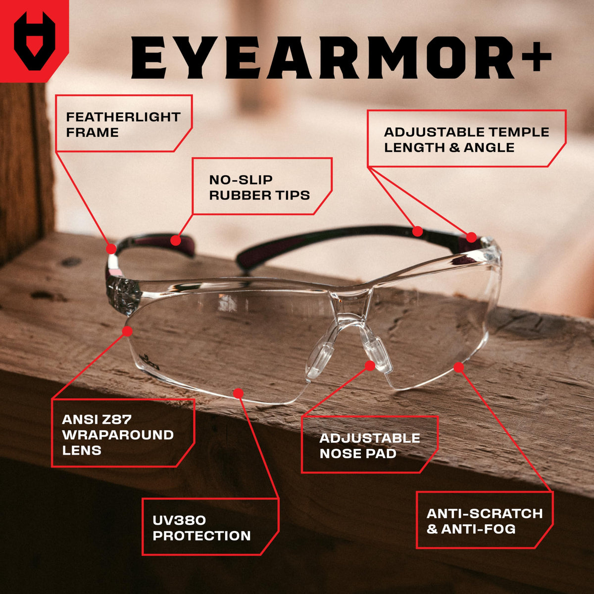 NoCry Clear Anti-Fog Safety Glasses