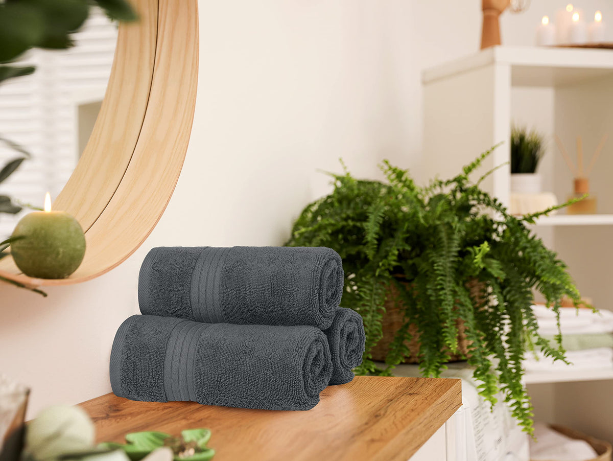 Utopia Towels Cotton Hand Towels, 16 x 28 in, Grey, 6 Piece Set