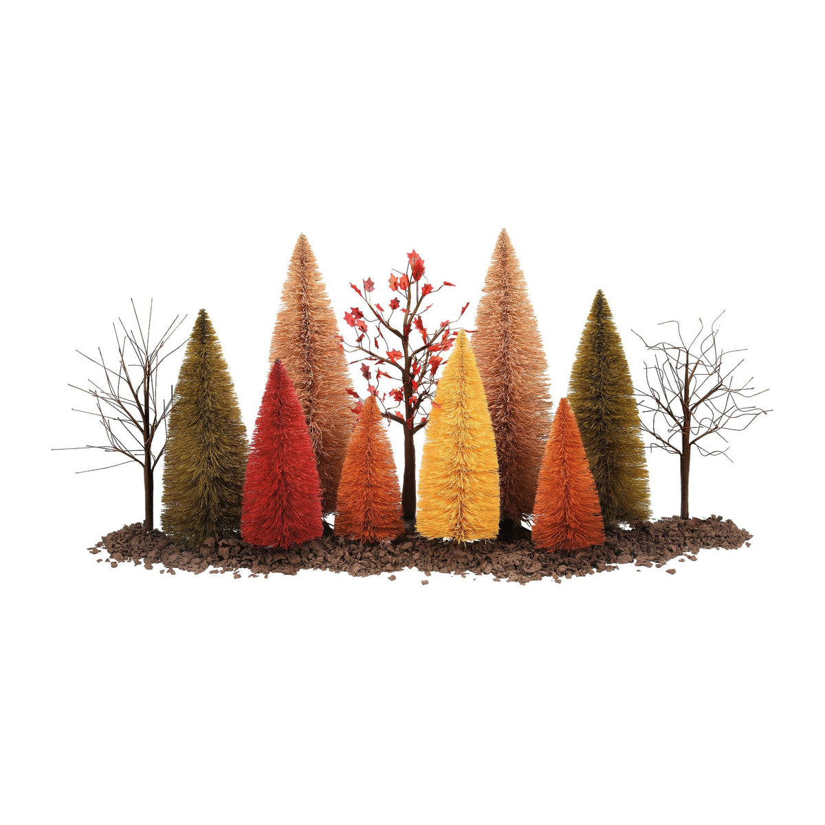 Department 56 Village A Splendid Fall Landscape Trees and Mulch Set