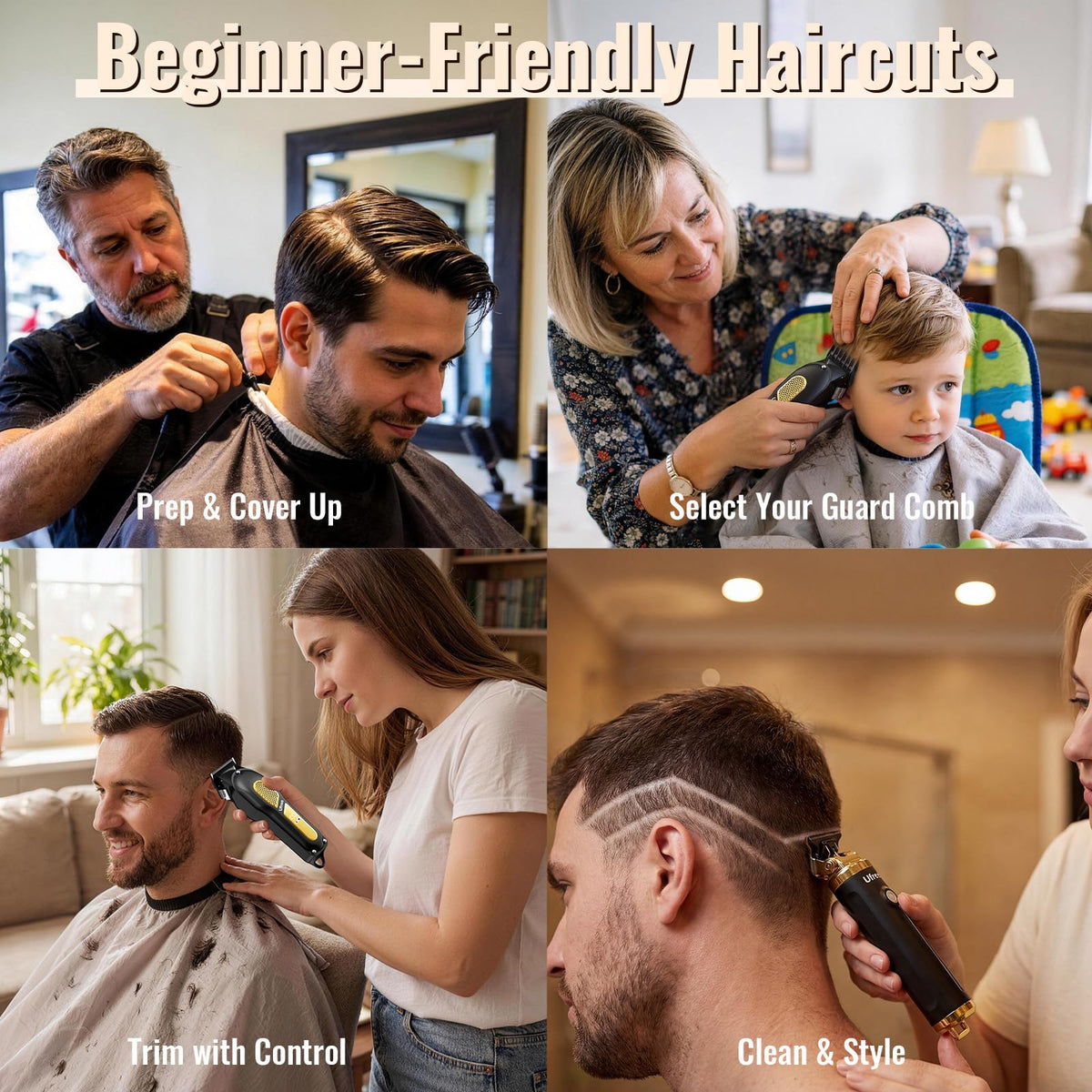 Ufree Cordless Hair Clippers and Trimmers Grooming Kit for Men