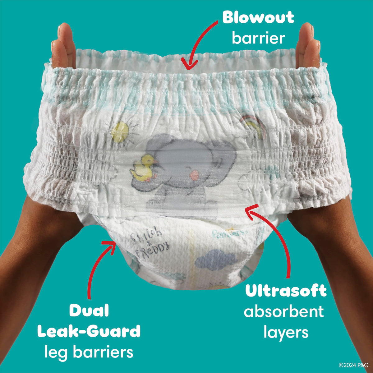 Pampers Swaddlers 360 Pull-On Diapers, Size 5, 88 Count