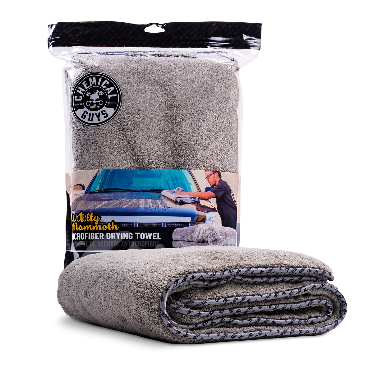 Chemical Guys Woolly Mammoth Microfiber Towel, 36" x 25", Grey