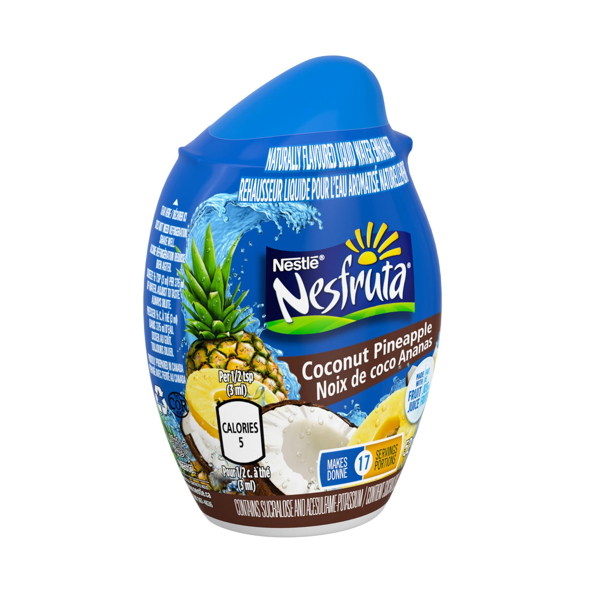 NESFRUTA Coconut Pineapple Liquid Water Enhancer, 624 mL, 12 Bottles