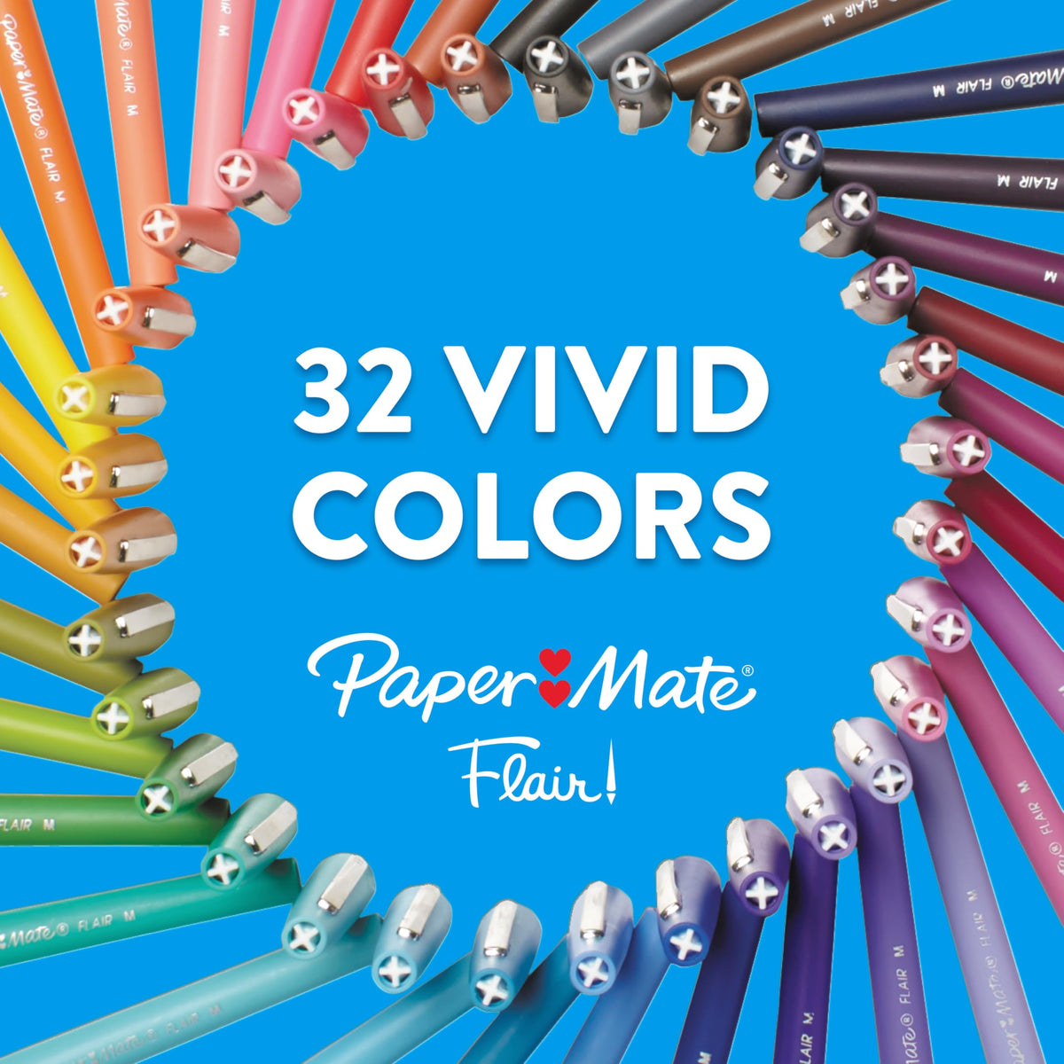 Paper Mate Flair Felt Tip Pens, Medium, Assorted Colours, 24 Count