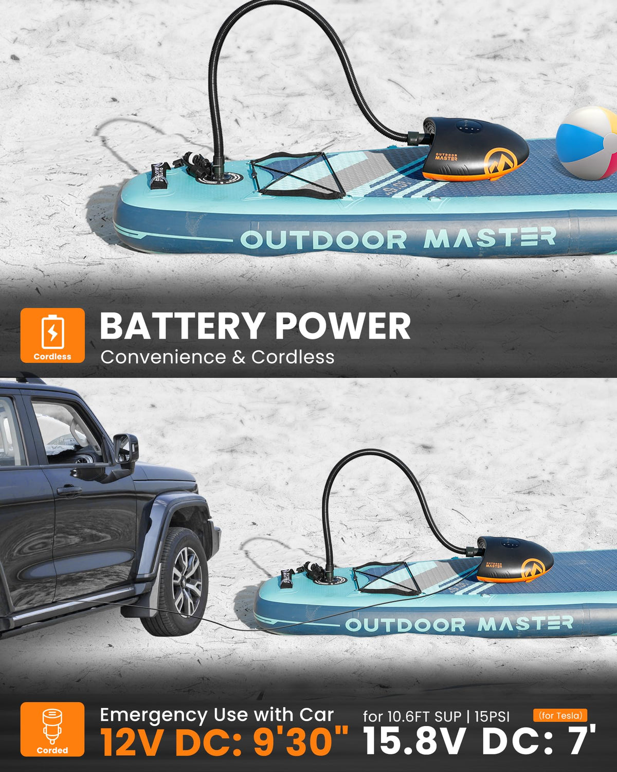OutdoorMaster Shark 2S Electric Paddle Board Pump, 88.8Wh