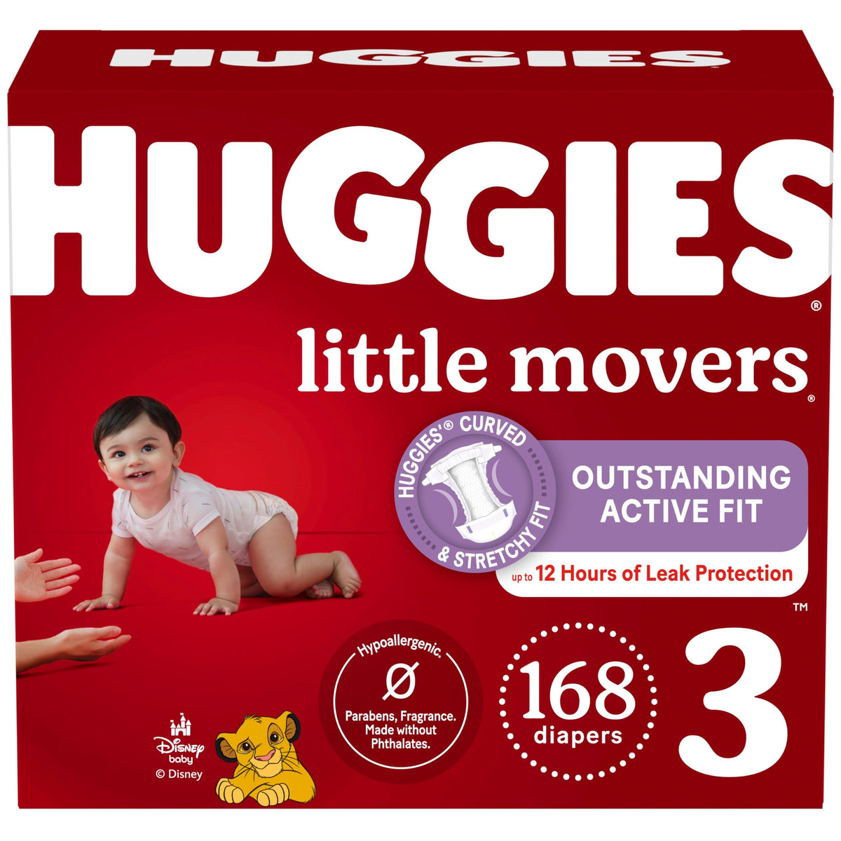 Huggies Little Movers Diapers, Size 3, 168 Count