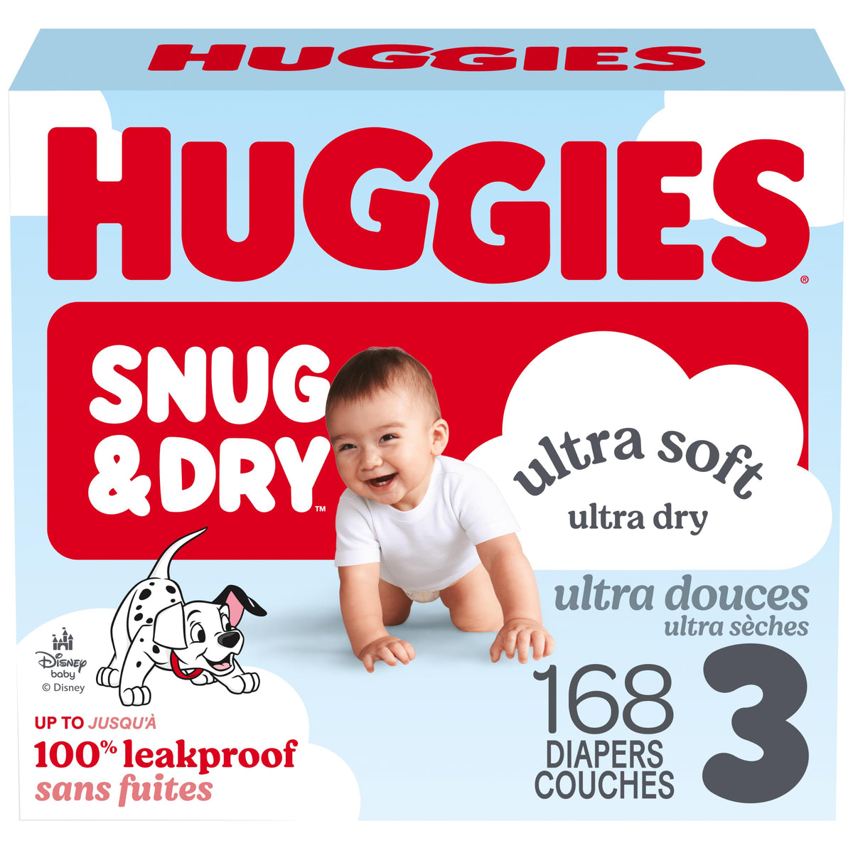 Huggies Snug and Dry Baby Diapers, Size 3, 168 Count