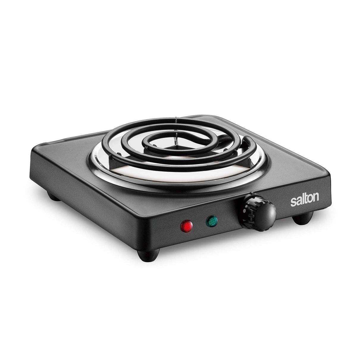 Salton Single Coil Portable Electric Cooktop, 1000 Watts, Black