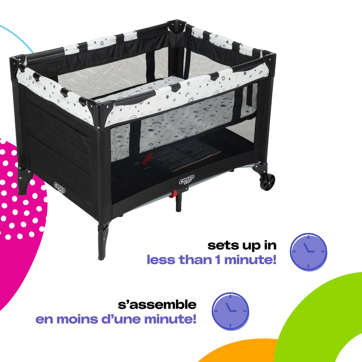 Cosco Kids Funsport Plus Playard with Bassinet, Twinkle Twinkle