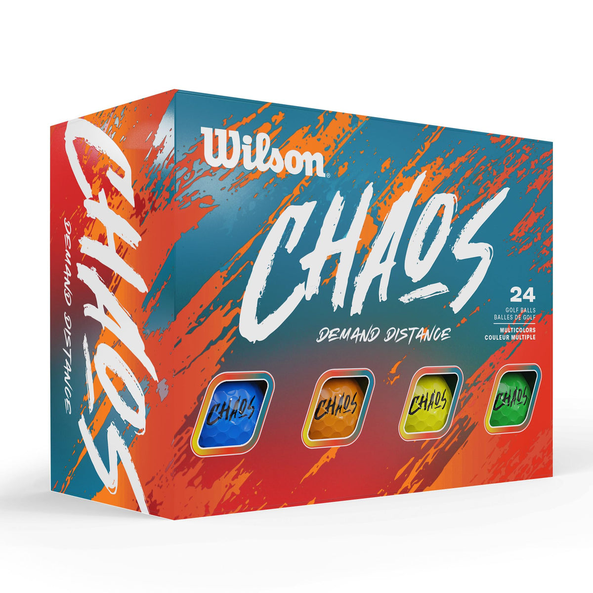 Wilson 2024 Chaos Golf Balls, Multicolour, 24 Count