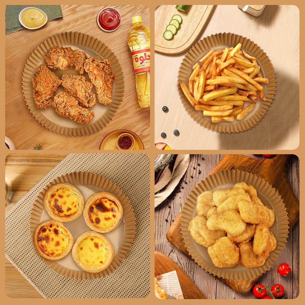 Disposable Air Fryer Parchment Paper Liners, 200pcs