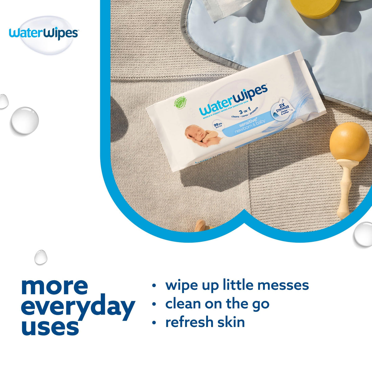 WaterWipes Plastic-Free Original Baby Wipes, 1080 Count (18 Packs)
