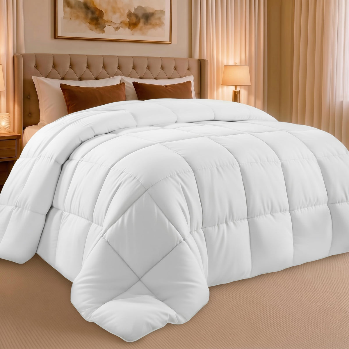 Utopia Bedding Quilted Down Alternative Comforter, King, 90 x 102 in