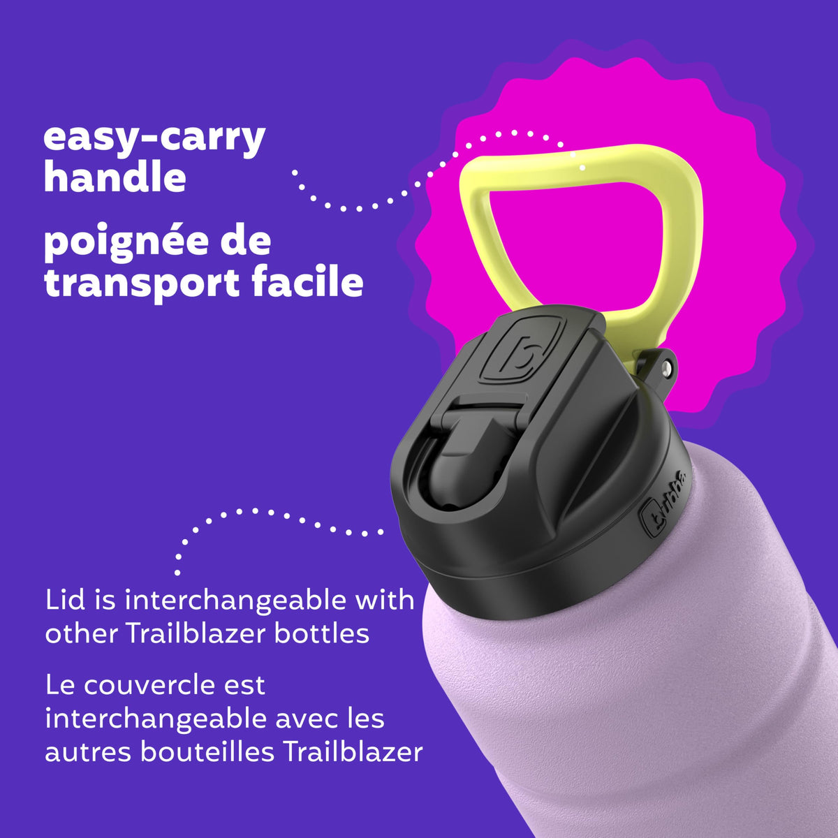 Bubba Trailblazer Stainless Steel Water Bottle, Lavender Frost, 40oz