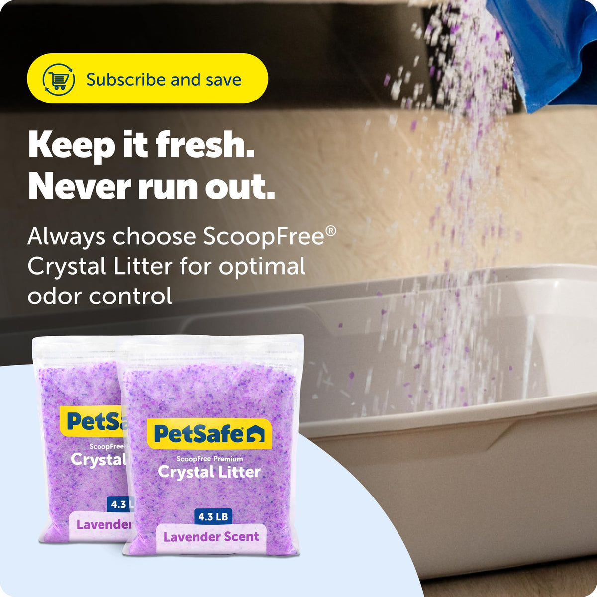 PetSafe ScoopFree Lavender Crystal Cat Litter, 2 x 4.3 lb