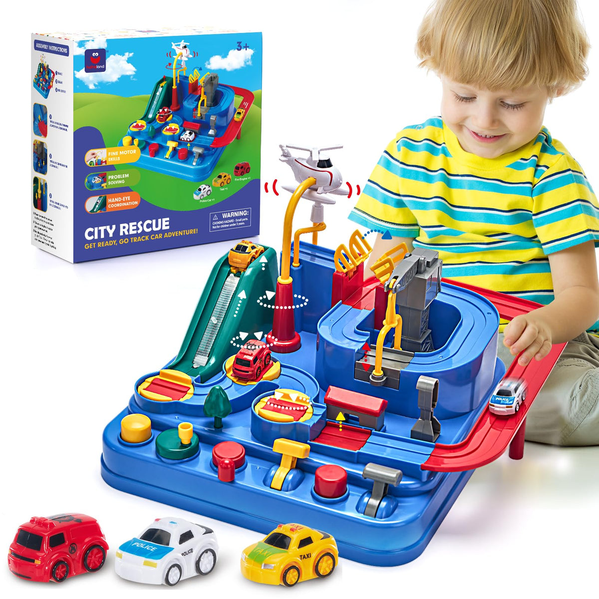 hahaland Car Race Track Adventure Vehicles Toy Set