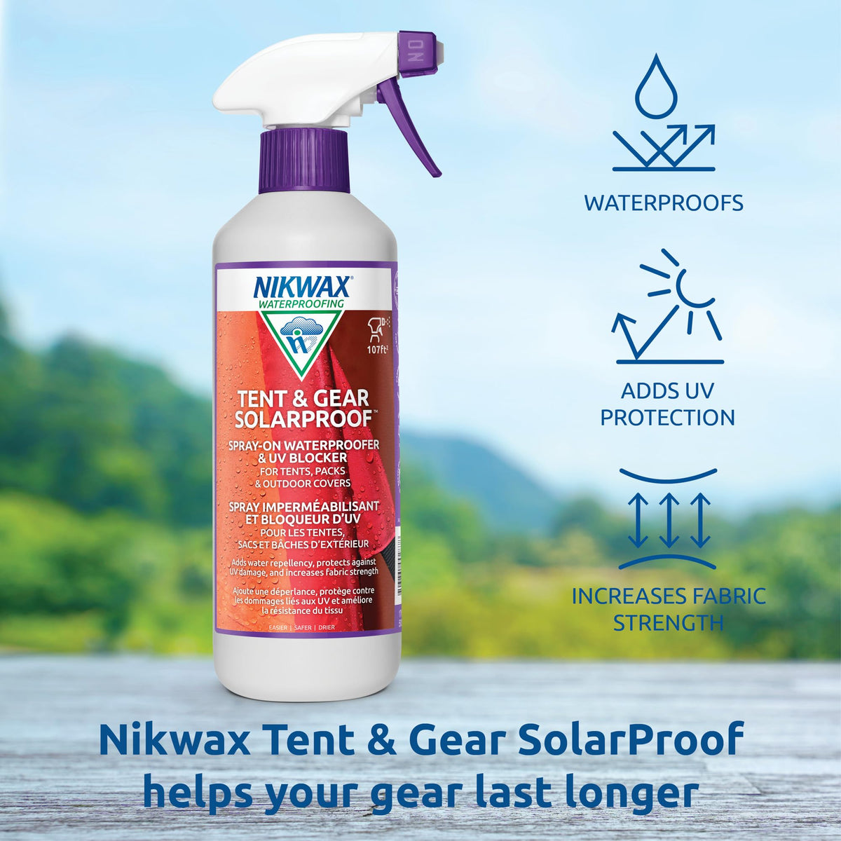 Nikwax Tent and Gear SolarProof Spray-On, 500 ml