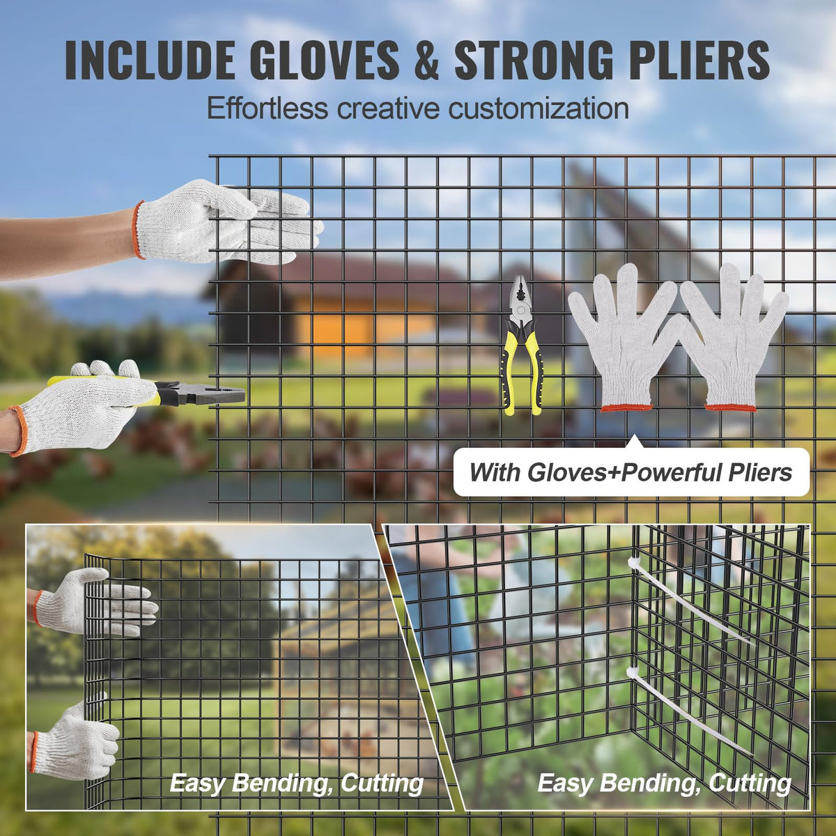 VEVOR Hardware Cloth, 48'' x 50' Galvanized Wire Mesh Roll, 19 Gauge