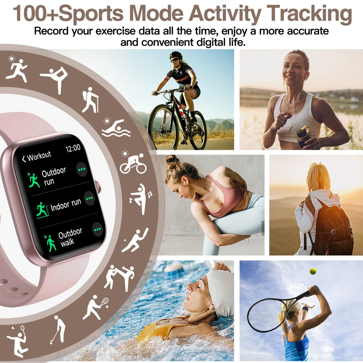 Smart Watch for Men and Women with Bluetooth Call, Alexa, 1.83 in