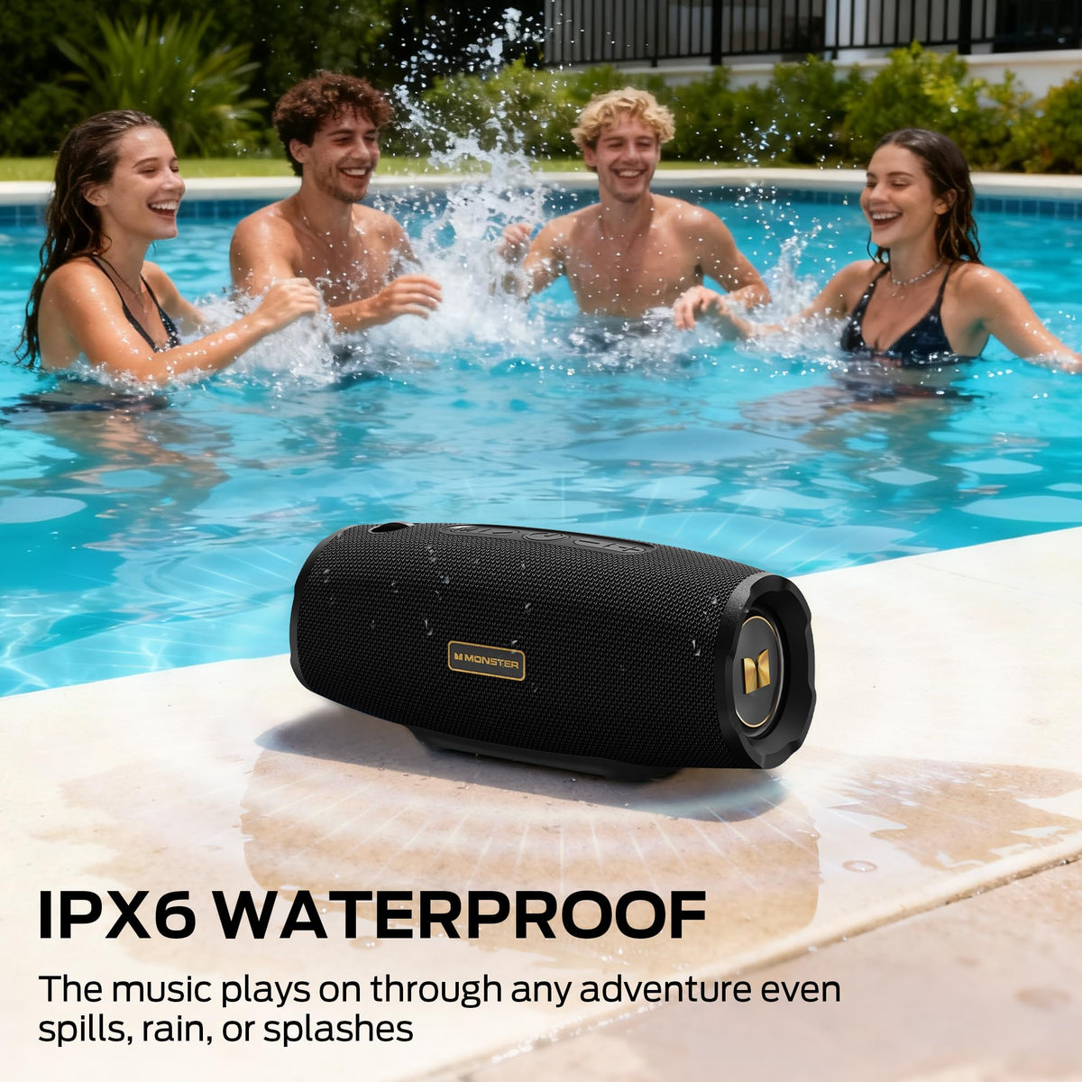 Monster S380 Portable Bluetooth Speaker, 40W, IPX6