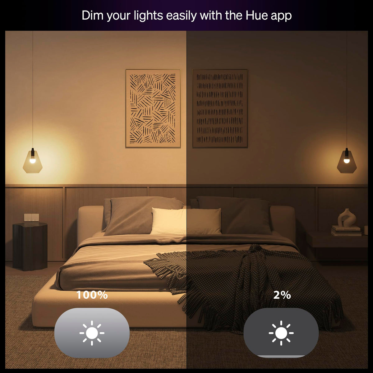 Philips Hue Essential Smart LED A19 Bulb, E26, 8.8W, 3 Pack