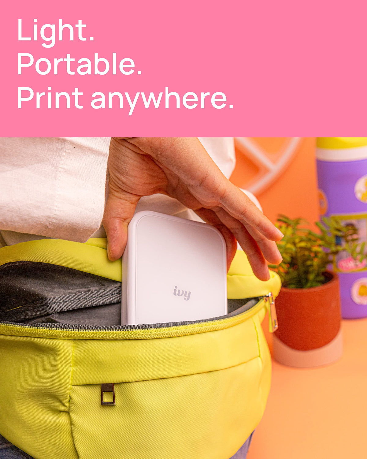 Canon Ivy 2 Mini Photo Printer Bundle, Pure White