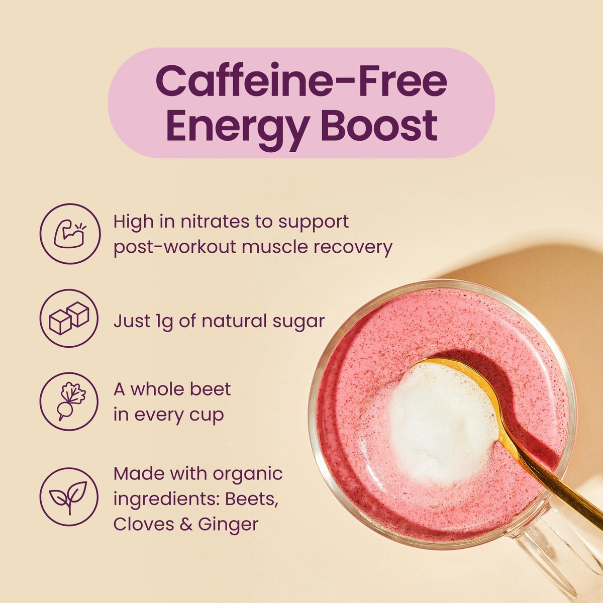 Blume Superfoods Beetroot Latte Powder, 25 Servings
