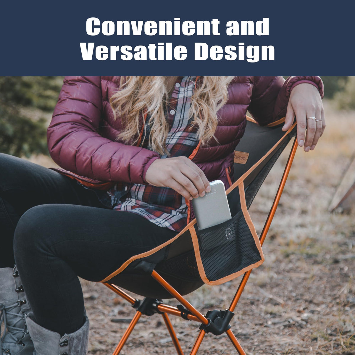 TREKOLOGY YIZI GO Ultralight Folding Camping Chair, Black