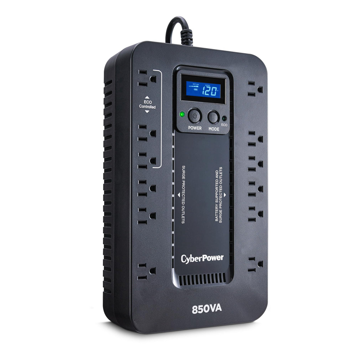 CyberPower EC850LCD Ecologic Battery Backup and Surge Protector, 850VA