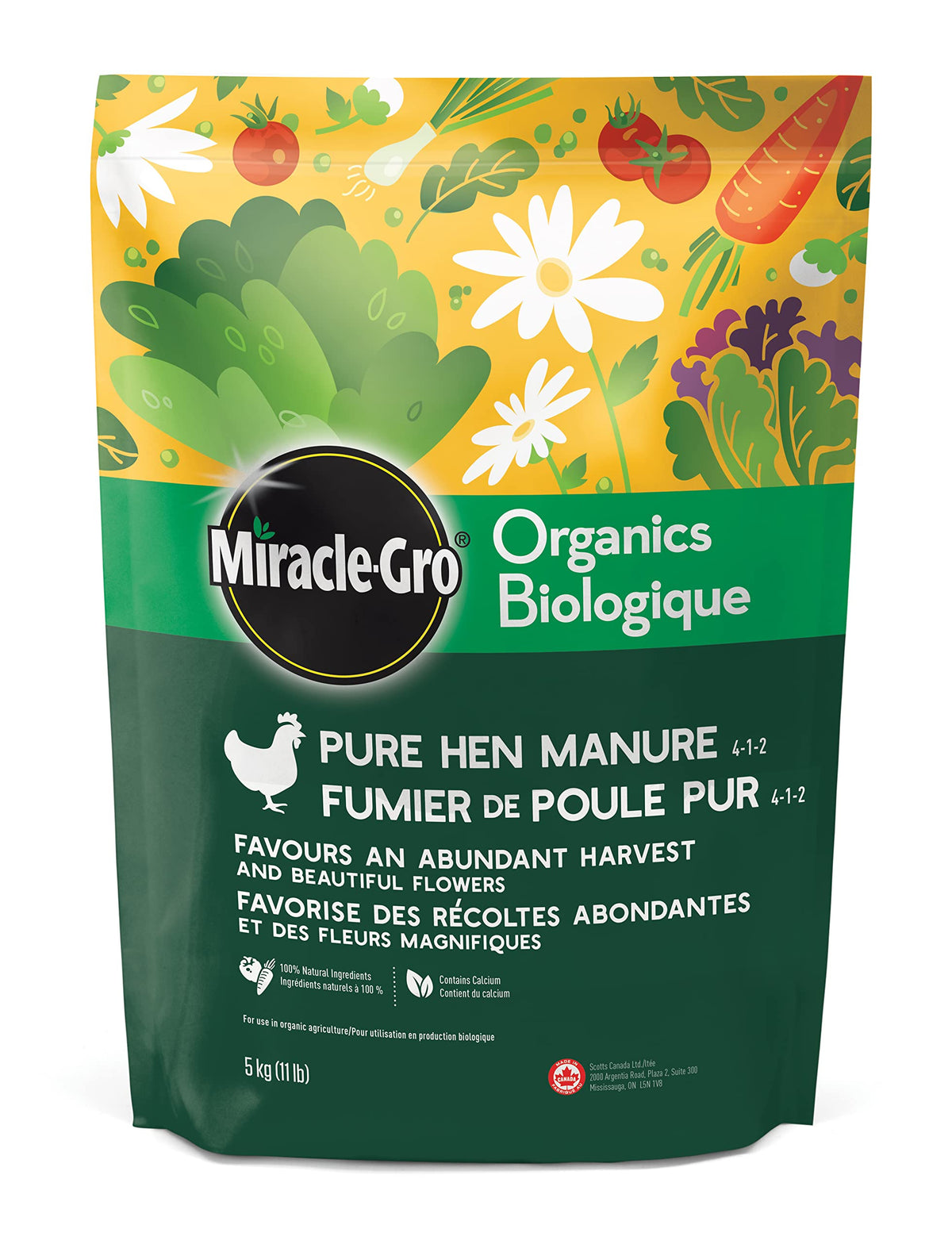 Miracle-Gro Organics Pure Hen Manure Fertilizer 3-1-2, 5 kg