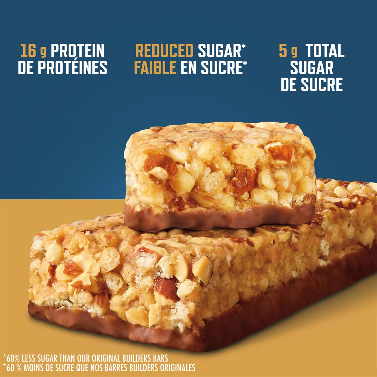 Clif Builders Low Sugar Protein Bars, Almond Salted Caramel, 12 Bars