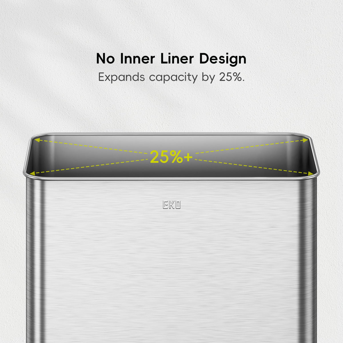 EKO Mirage X Motion Sensor Trash Can, 80L, Stainless Steel