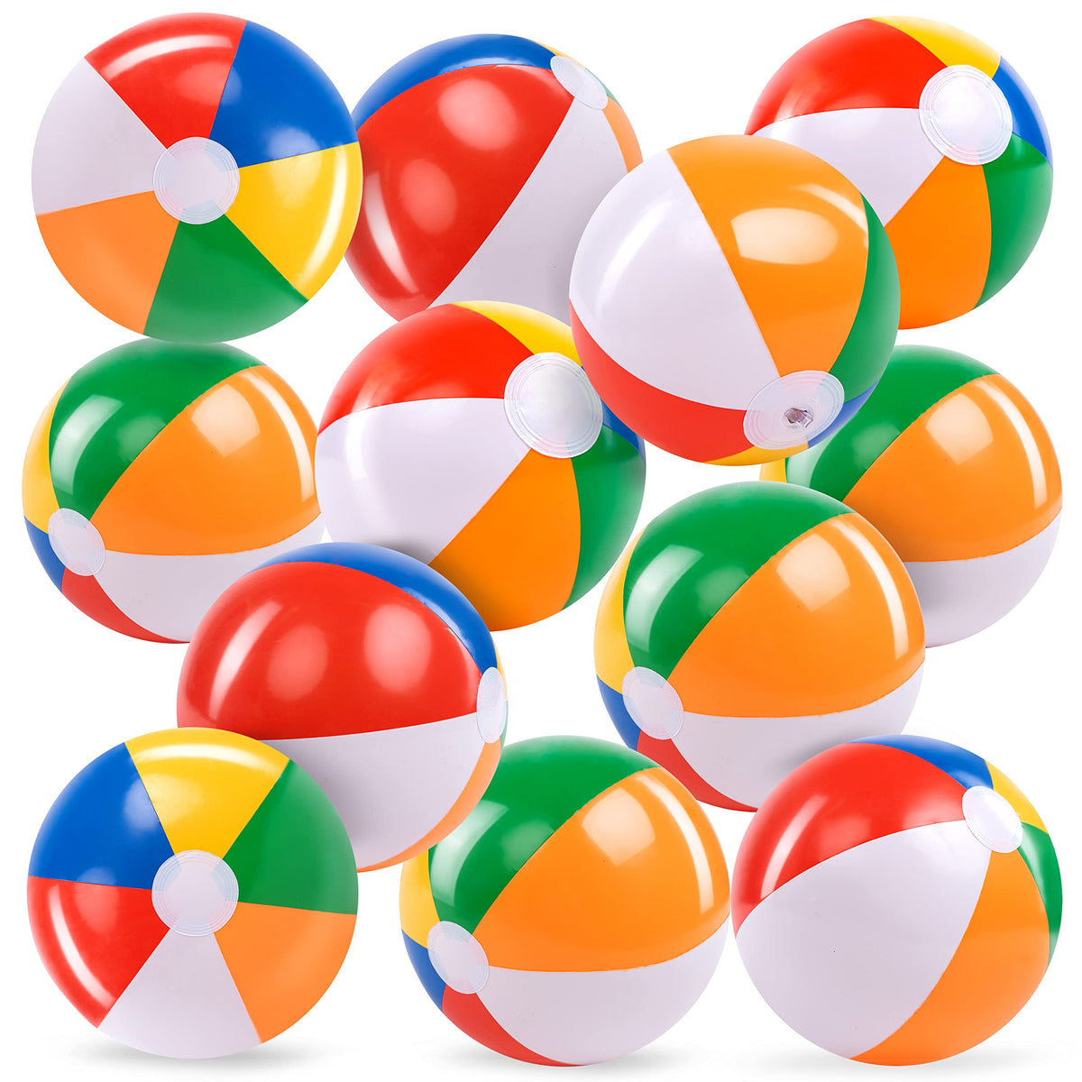 JOYIN Classic Inflatable Beach Balls, 12" (12 Pack)