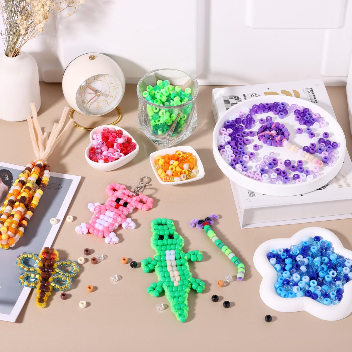 Funtopia Colourful Pony Beads, 3400 Pieces, 36 Colours