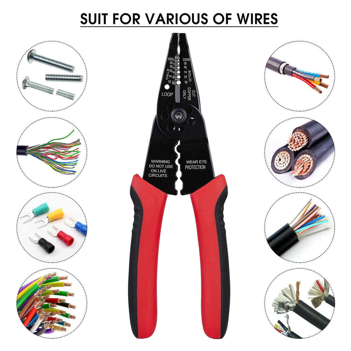 WGGE WG-015 8" Wire Stripper & Crimping Tool