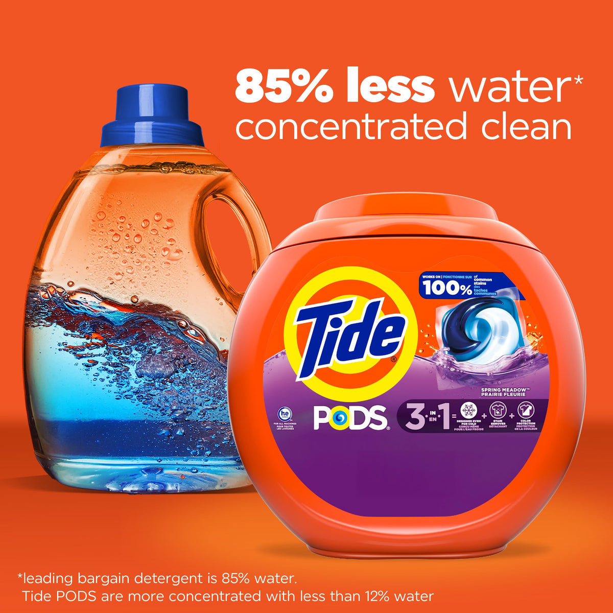 Tide PODS 3-in-1 Laundry Detergent Pacs, Spring Meadow, 76 Count