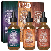 Viking Revolution Beard Oil Variety Pack, 3 x 30 mL