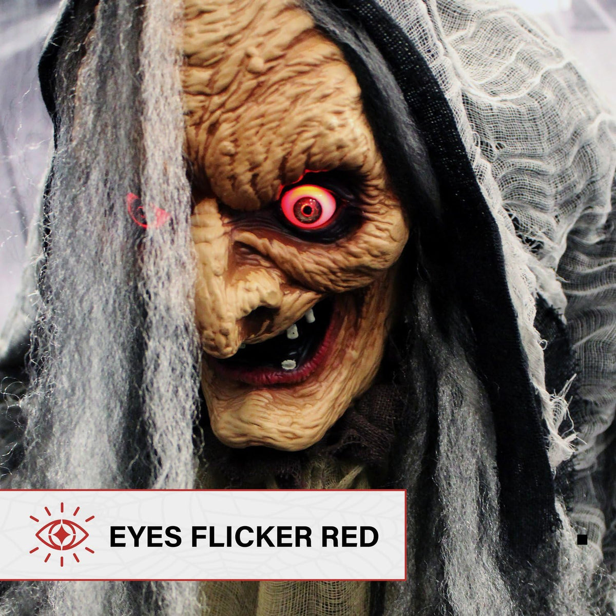 Haunted Hill Farm Life-Size Poseable Talking Witch, Animatronic
